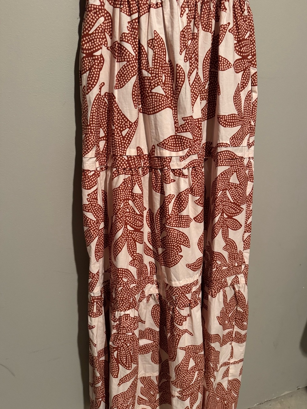 Anthropologie Somerset Maxi in Neutral Dotted Floral Cotton Tiered Dress XXS - Picture 8 of 14